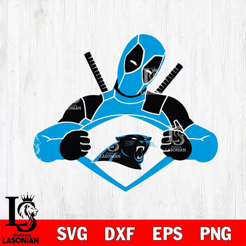 Carolina Panthers Deadpool heart sport Svg Eps Dxf Png File, Digital Download, Instant Download