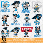 Carolina Panthers Disney Characters NFL Bundle 12 Svg Eps Dxf Png File, Digital Download, Instant Download