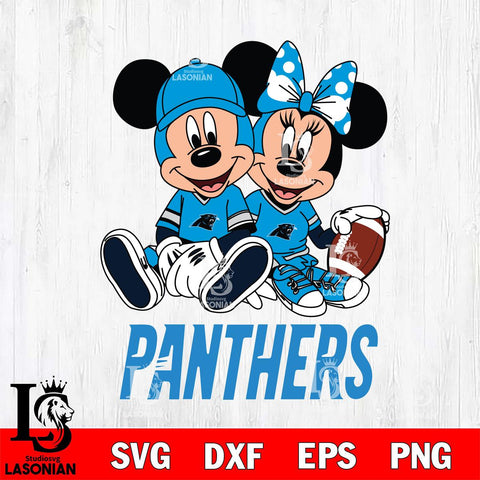 Carolina Panthers Disney Mickey And Minnie Football Svg Eps Dxf Png File, NFL svg , Digital Download , Instant Download, Cricut File