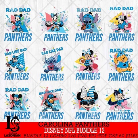 Carolina Panthers Disney Rad Dad NFL Bundle 12 SVG DXF EPS PNG FILE, Father day File Cut,Digital Download,Instant Download,Disney Svg Files