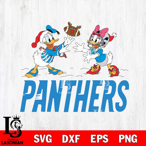 Carolina Panthers Donald Duck & Daisy Duck Football Cricut,Christmas SVG DXF EPS PNG FILE, Digital Download,Instant Download, Silhouette