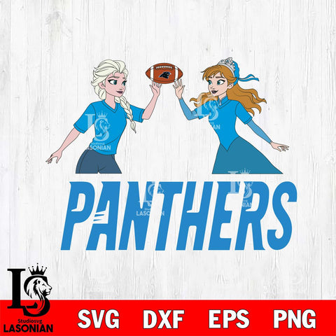Carolina Panthers Elsa & Anna Football Cricut,Christmas SVG DXF EPS PNG FILE, Digital Download,Instant Download, Silhouette