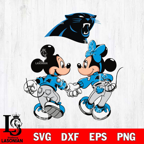Carolina Panthers Fan Minnie And Mickey Love Svg Eps Dxf Png File, Digital Download, Instant Download