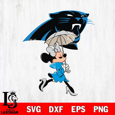 Carolina Panthers Fancy Minnie Svg Eps Dxf Png File, Digital Download, Instant Download