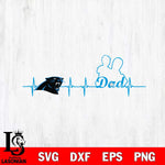 Carolina Panthers Father Heart Beat Svg Eps Dxf Png File, Digital Download, Instant Download