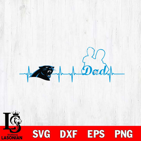 Carolina Panthers Father Heart Beat Svg Eps Dxf Png File, Digital Download, Instant Download