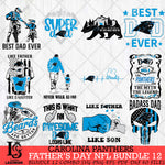 Carolina Panthers Fathers Day NFL Bundle 12 Svg Eps Dxf Png File, Digital Download, Instant Download