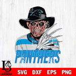 Carolina Panthers Freddy Krueger Horror Halloween Svg Eps Dxf Png File, Digital Download, Instant Download