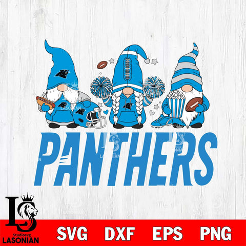 Carolina Panthers Gnome Fan File Cut, NFL SVG, Digital Download , CHRISTMAS Criucut , Silhouette