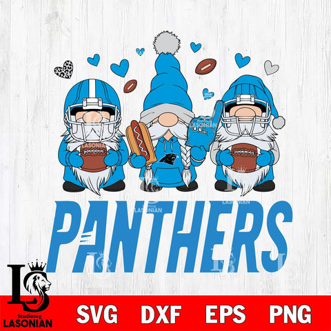 Carolina Panthers Gnome Rugby File Cut, NFL SVG, Digital Download , CHRISTMAS Criucut , Silhouette