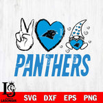 Carolina Panthers Gnomes Peace & Love Svg Eps Dxf Png File, Digital Download, Instant Download