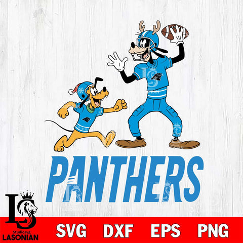 Carolina Panthers Goofy & Pluto Football Cricut,Christmas SVG DXF EPS PNG FILE, Digital Download,Instant Download, Silhouette