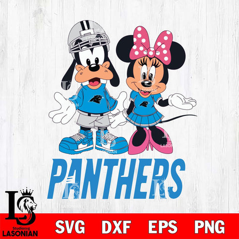 Carolina Panthers Goofy and Minnie mouse Football SVG DXF EPS PNG FILE,NFL Cricut ,Football Digital Download,Instant Download, Silhouette