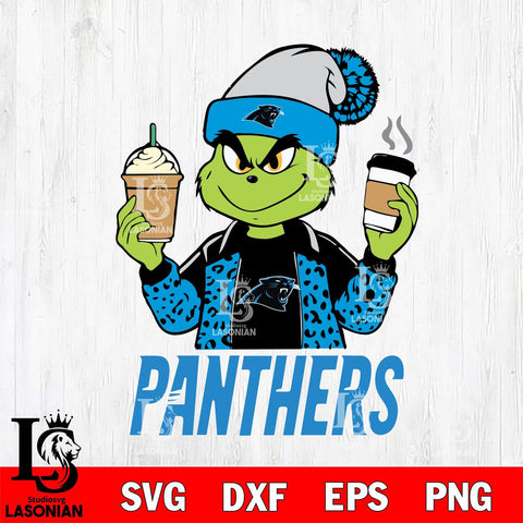 Carolina Panthers Grinch 2 coffee Svg Eps Dxf Png File, Digital Download, Instant Download