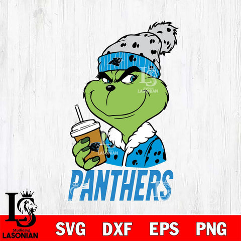 Carolina Panthers Grinch Christmas hat Svg Eps Dxf Png File, Digital Download, Instant Download