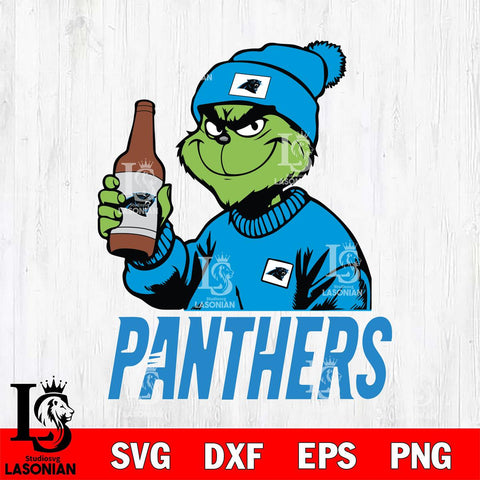 Carolina Panthers Grinch Drinking Beer Christmas Svg Eps Dxf Png File,Cricut svg files, Digital Download, Instant Download