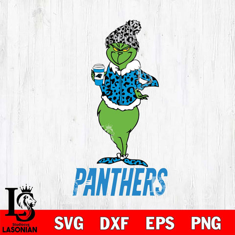 Carolina Panthers Grinch Leopard Coffee Svg Eps Dxf Png File, Digital Download, Instant Download