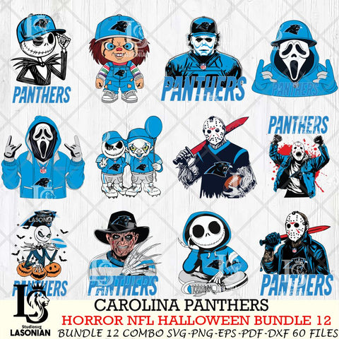 Carolina Panthers Halloween Bundle 12 SVG Svg Eps Dxf Png File, Bundle NFL svg, Digital Download, Instant Download