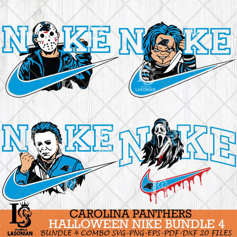 Carolina Panthers Halloween NFL Bundle 4 Svg Eps Dxf Png File, Digital Download, Instant Download