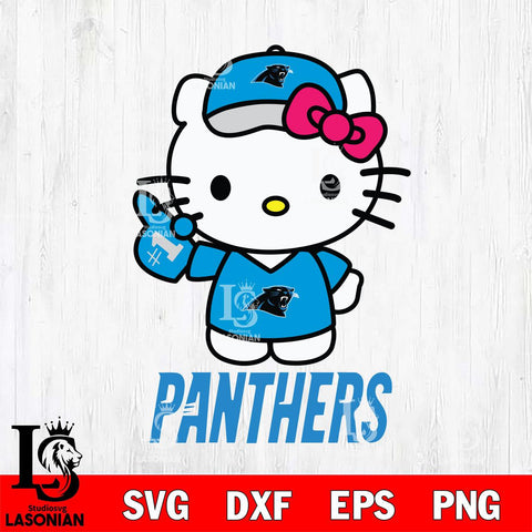 Carolina Panthers Hello Kitty Best Fan Svg Eps Dxf Png File, Digital Download, Instant Download