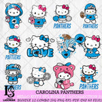 Carolina Panthers Hello Kitty Bundle 12 SVG Svg Eps Dxf Png File, Digital Download, Instant Download