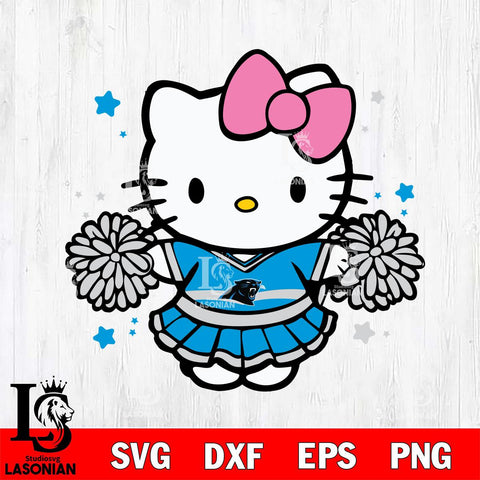 Carolina Panthers Hello Kitty Cheerleader 10 Svg Eps Dxf Png File, Digital Download, Instant Download