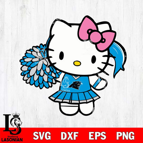 Carolina Panthers Hello Kitty Cheerleader 12 Svg Eps Dxf Png File, Digital Download, Instant Download