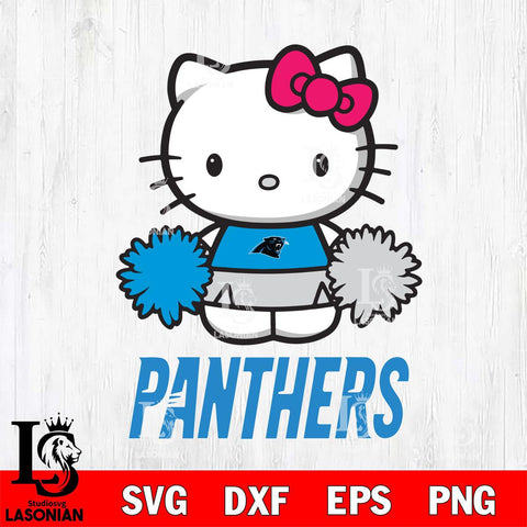 Carolina Panthers Hello Kitty Cheerleader 2 Svg Eps Dxf Png File, Digital Download, Instant Download