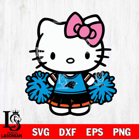 Carolina Panthers Hello Kitty Cheerleader 2 Svg Eps Dxf Png File, Digital Download, Instant Download