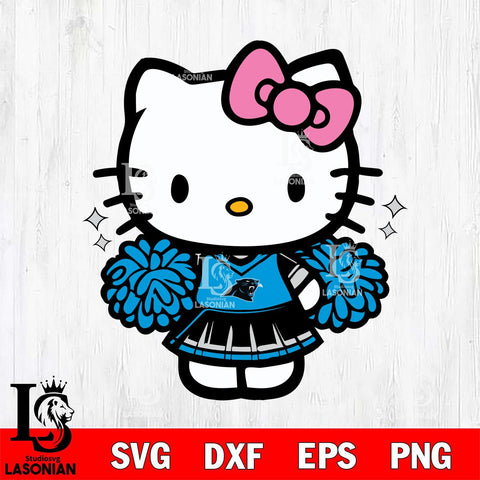 Carolina Panthers Hello Kitty Cheerleader Svg Eps Dxf Png File, Digital Download, Instant Download