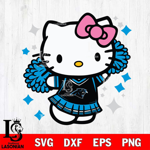 Carolina Panthers Hello Kitty Cheerleader 4 Svg Eps Dxf Png File, Digital Download, Instant Download