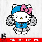Carolina Panthers Hello Kitty Cheerleader 5 Svg Eps Dxf Png File, Digital Download, Instant Download