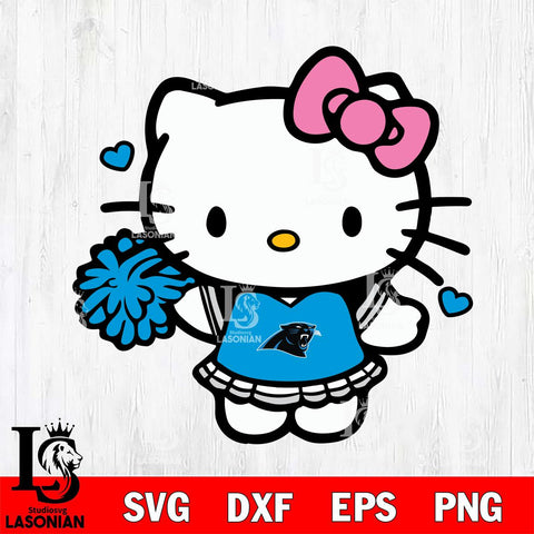 Carolina Panthers Hello Kitty Cheerleader 6 Svg Eps Dxf Png File, Digital Download, Instant Download