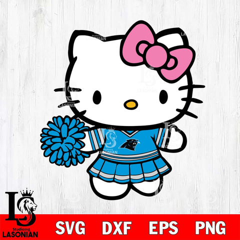 Carolina Panthers Hello Kitty Cheerleader 8 Svg Eps Dxf Png File, Digital Download, Instant Download