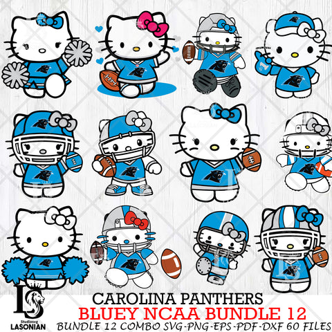 Carolina Panthers Hello Kitty NFL Bundle 12 Svg Eps Dxf Png File, Digital Download, Instant Download