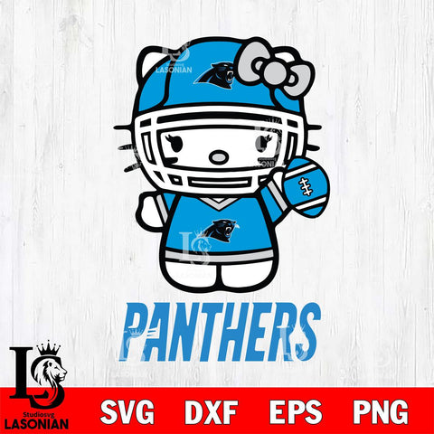 Carolina Panthers Hello Kitty Nfl 1 Svg Eps Dxf Png File, Digital Download, Instant Download