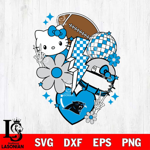 Carolina Panthers Hello Kitty Nfl 2 Svg Eps Dxf Png File, Digital Download, Instant Download