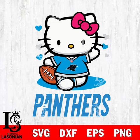 Carolina Panthers Hello Kitty Nfl 3 Svg Eps Dxf Png File, Digital Download, Instant Download