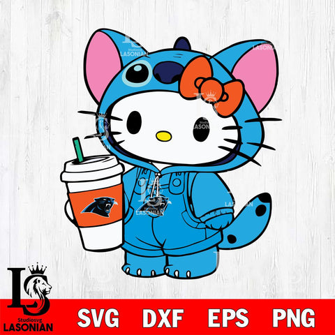 Carolina Panthers Hello Kitty Stitch Football Svg Eps Dxf Png File, NFL svg, Digital Download, Instant Download