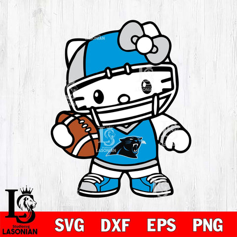 Carolina Panthers Hello Kitty sport 2 Svg Eps Dxf Png File, Digital Download, Instant Download