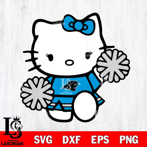 Carolina Panthers Hello Kitty sport 4 Svg Eps Dxf Png File, Digital Download, Instant Download