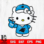 Carolina Panthers Hello Kitty sport 5 Svg Eps Dxf Png File, Digital Download, Instant Download