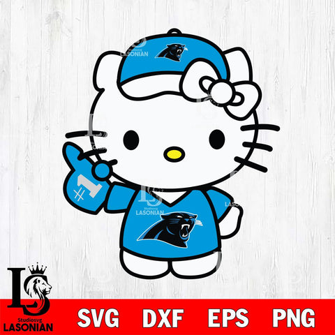 Carolina Panthers Hello Kitty sport 5 Svg Eps Dxf Png File, Digital Download, Instant Download
