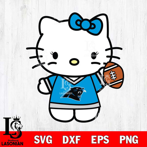 Carolina Panthers Hello Kitty sport 7 Svg Eps Dxf Png File, Digital Download, Instant Download