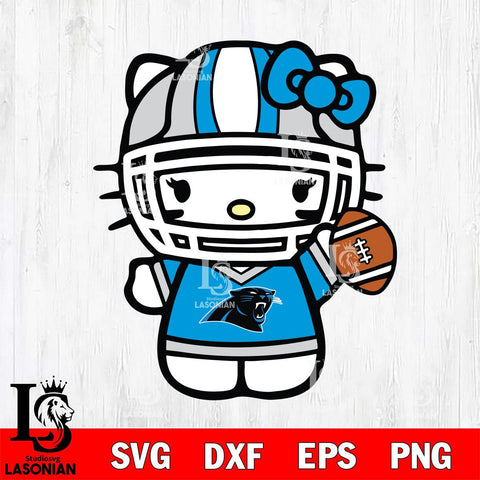 Carolina Panthers Hello Kitty sport 9 Svg Eps Dxf Png File, Digital Download, Instant Download