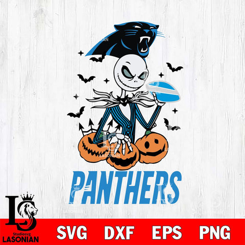 Carolina Panthers Jack Skellington 2 halloween Svg Eps Dxf Png File, Digital Download, Instant Download
