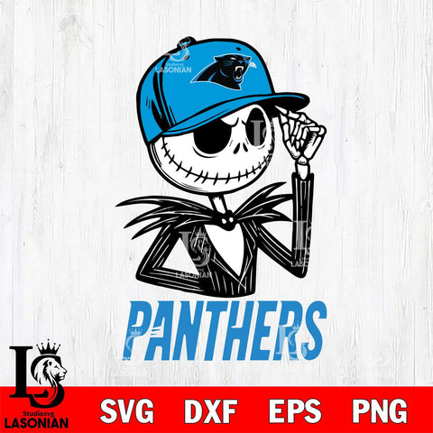 Carolina Panthers Jack Skellington 3 Halloween Svg Eps Dxf Png File, Digital Download, Instant Download