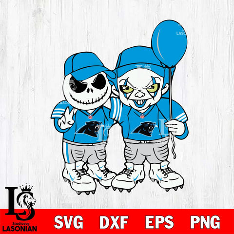 Carolina Panthers Jack Skellington And Pennywise Football Svg Eps Dxf Png File, Digital Download, Instant Download