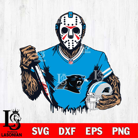 Carolina Panthers Jason Voorhees Horror 5 Svg Eps Dxf Png File, NFL svg, Digital Download, Instant Download