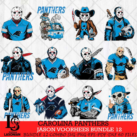 Carolina Panthers Jason Voorhees Horror Bundle 12 SVG Svg Eps Dxf Png File,Bundle NFL svg, Digital Download, Instant Download